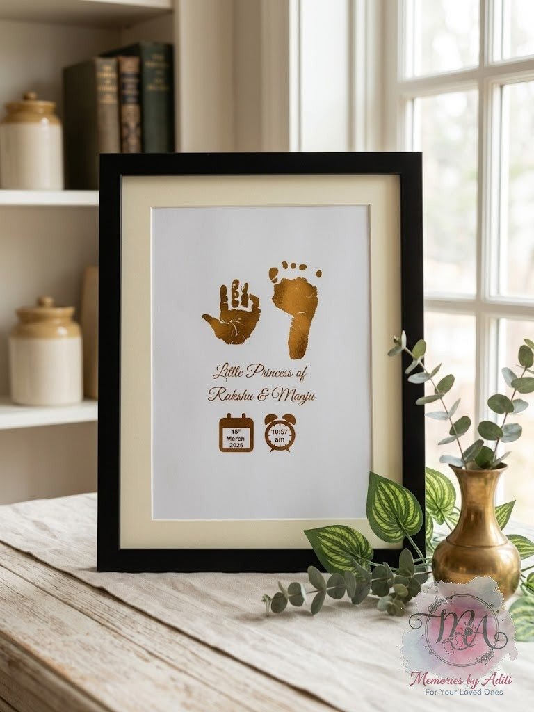 Little Princess foil keepsake, black frame