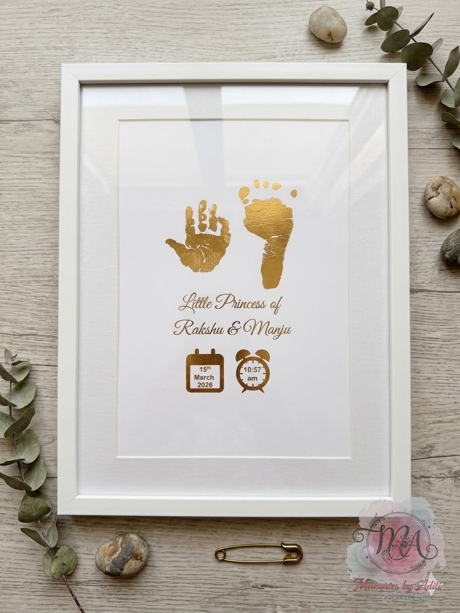 Little Princess foil keepsake, white frame