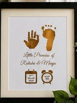 Finished gold foil keepsake, safely packed for delivery