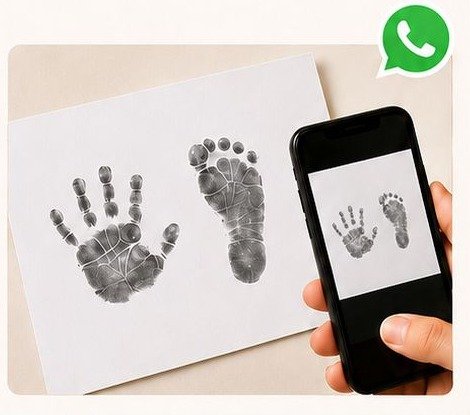 Sending a photo of the baby impression via WhatsApp